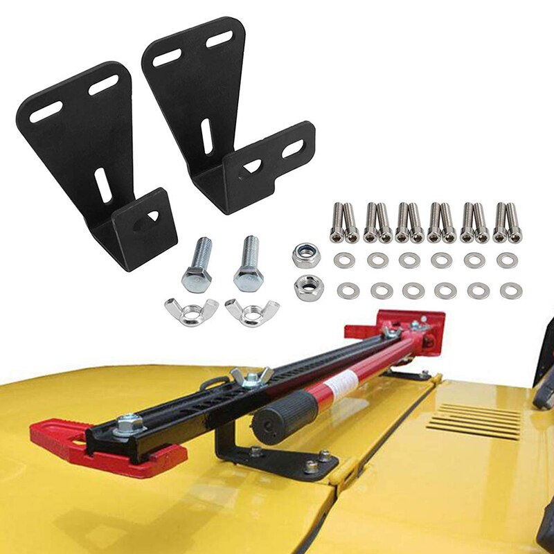 Support de capot de montage de charnière de bâti de cric de levage élevé pour Jeep Wrangler CJ 1944-1986 / YJ 1987-1995 / TJ 1997-2006 (paire: Default Title