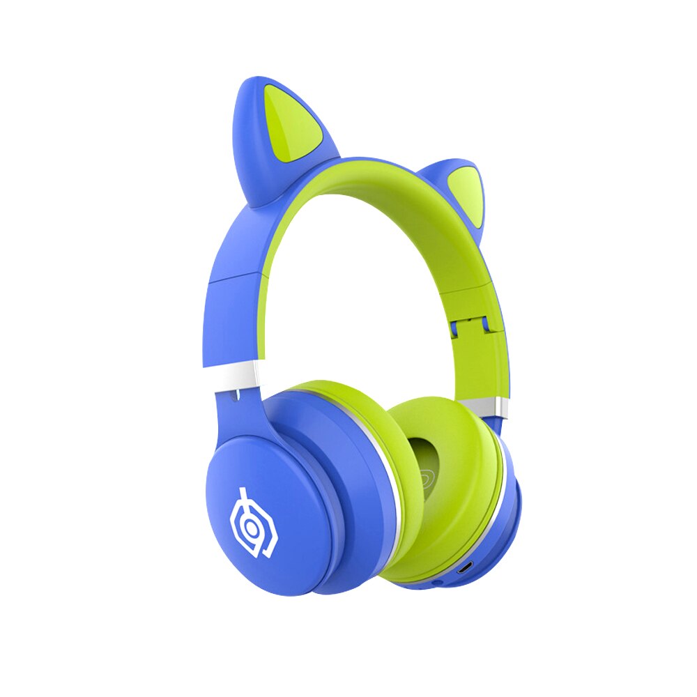 Écouteurs bluetooth roses pour enfants, casque lumineux avec basses pour huawei iphone 12 , meilleur casque sans fil compatible avec carte tf: Bleu avec boîte