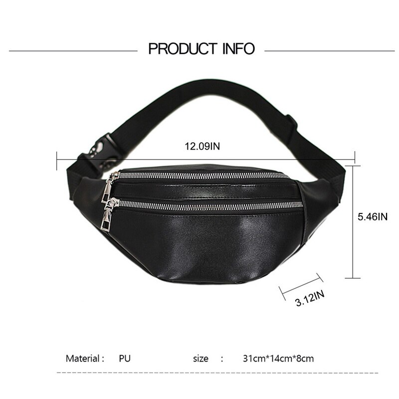Women Chest Bag Waist Packs For Unisex Female Pu Leather Fanny Packs Banana Ladies Belt Bum Bags Wallets