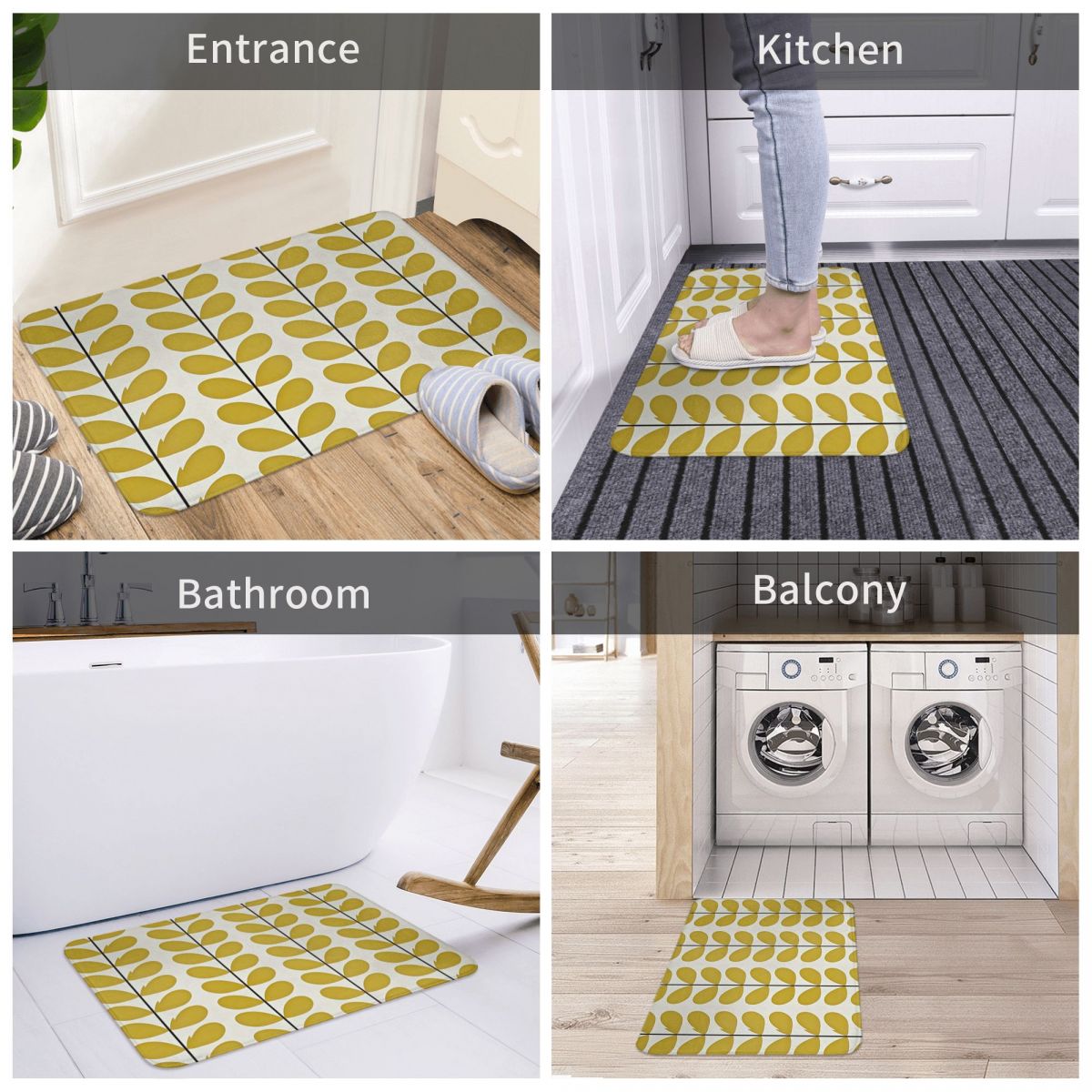 Orla Kiely Doormat Bathroom Welcome Polyeste Mat Kitchen Home Living Room Leaf Decor Floor Rug Door Mat Bath Mat