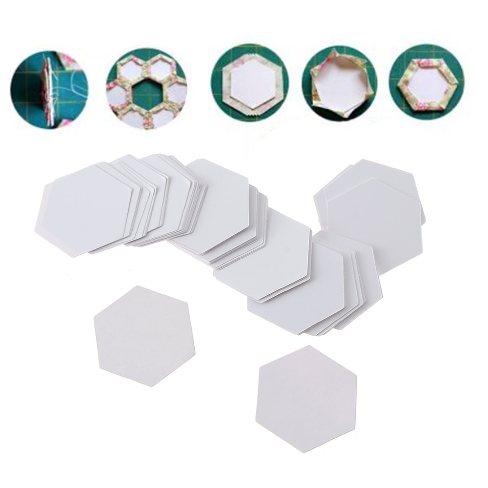 100Pcs Hexagon Templates for Patchwork Paper Quilting Sewing Craft DIY Handmade Garment Fabric Sewing Accessories Tools 6 Sizes