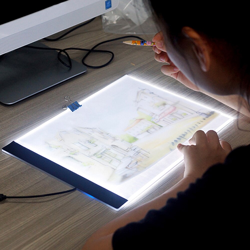 Tablet Digital Graphic Pad Art Painting Writing A4 LED Drawing Electronic Board for Household Computer Accessories