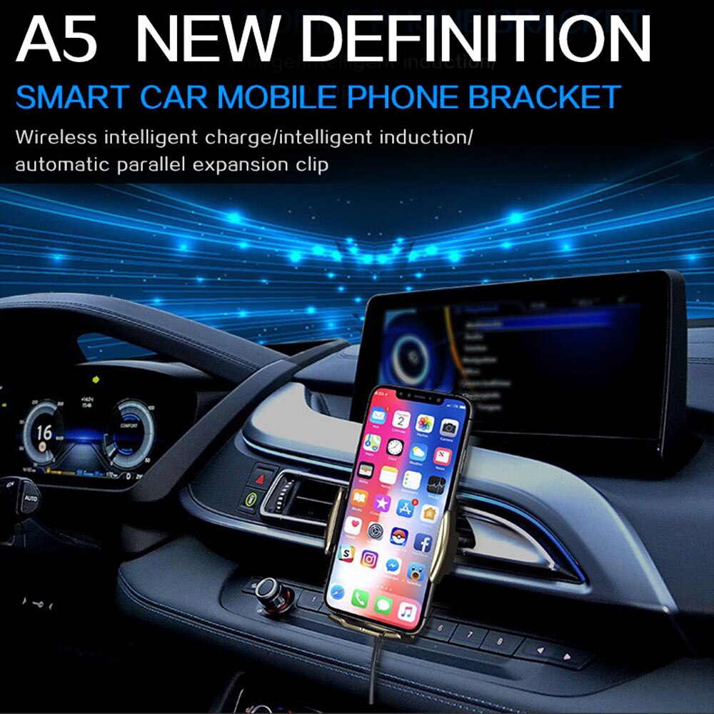 Automatische klem 10w qi draadloze autolader voor iphone 11 pro max x xr qi draadloze autolader voor samsung  s8 s9 telefoonhouder