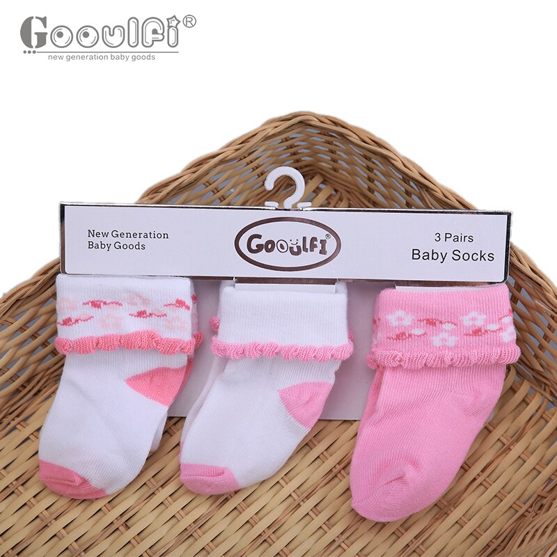Gooulfi unisex Baby Socken Neugeborenen 3 Paare viel Karikatur Blumen- freundlicher Socken Pack Sommer Gestrickte Baumwolle Baby Jungen Socken 6-12 monate: 871129 / 6m