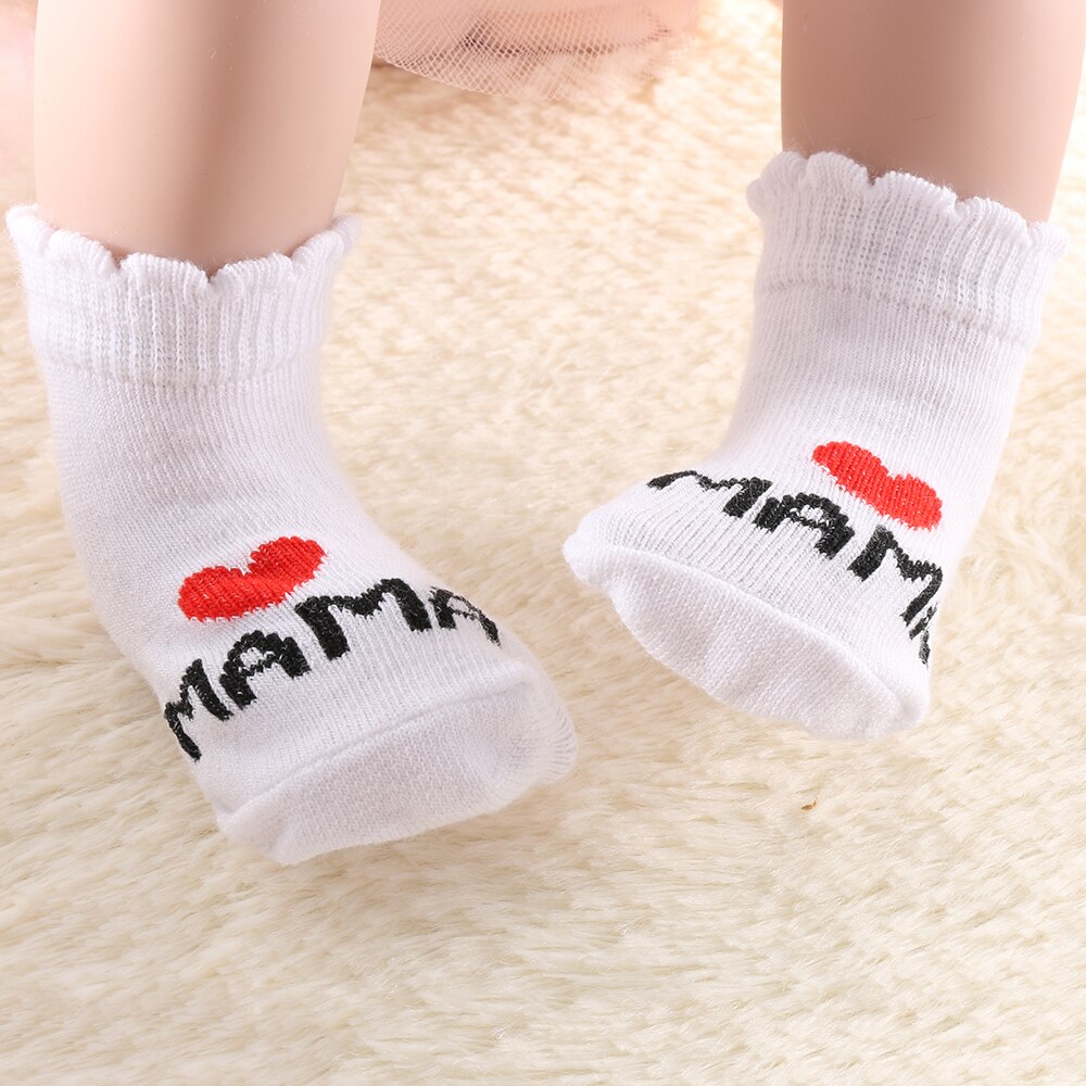 neue SchöNe Weiche Baby Socken Neugeborenen Kleinkind Kleinkind freundlicher Mädchen Jungen Streifen Baumwolle Liebe Mutter/Papa Socken 0 ~ 6 monate