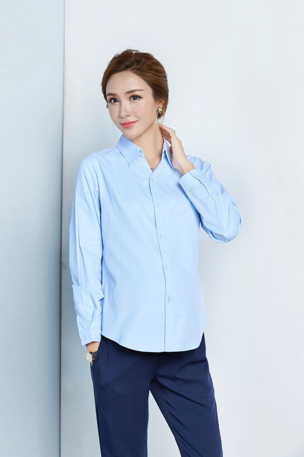 Zwangere Vrouwen Lange mouwen V-hals Zwangerschap Werkkleding Professionele Blouses Lente Herfst Moederschap zakelijke kleding
