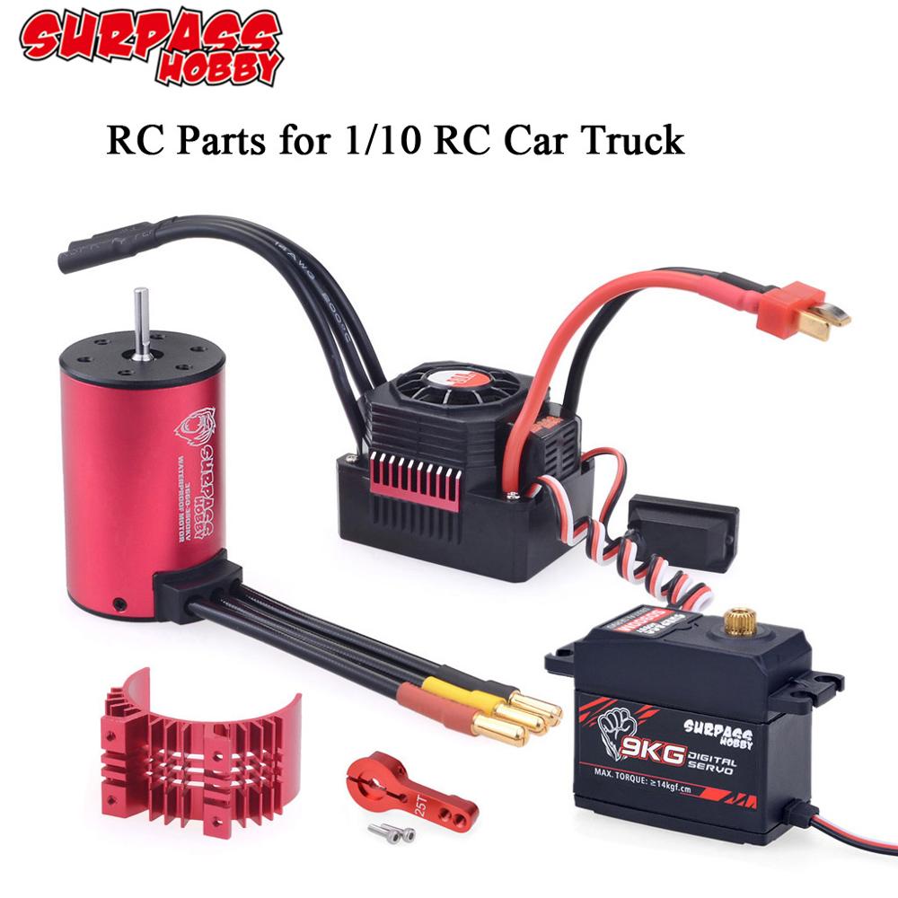 SUPERARE HOBBY 1/10 Parti di RC Impermeabile 3660 3650 F540 Brushless Motor w/Dissipatore di Calore 45A 60A 80A ESC 6KG 9KG Metal Gear 25T Braccio