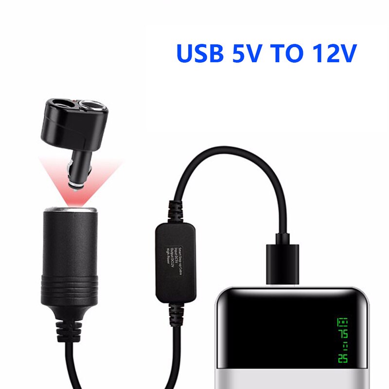 Auto Aansteker Usb 5V Naar 12V Converter Adapter Bedrade Controller Plug Connector Adapter Auto Interieur Accessoires