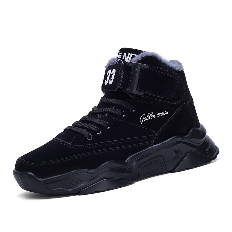 Sapatos masculinos inverno tênis com pele quente sapatos de neve plataforma de alta qualidade dos homens casual moda confortável sapatos zapatos de hombre: Black / 8