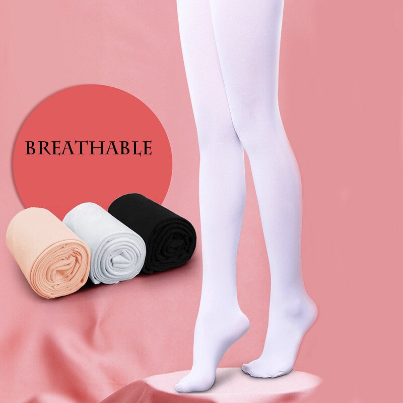 Solid Color Girls Ballet Dance Pantyhose Spring Summer Cotton Elastic Stretch Skinny Girls Stockings Brathable Velvet Tights