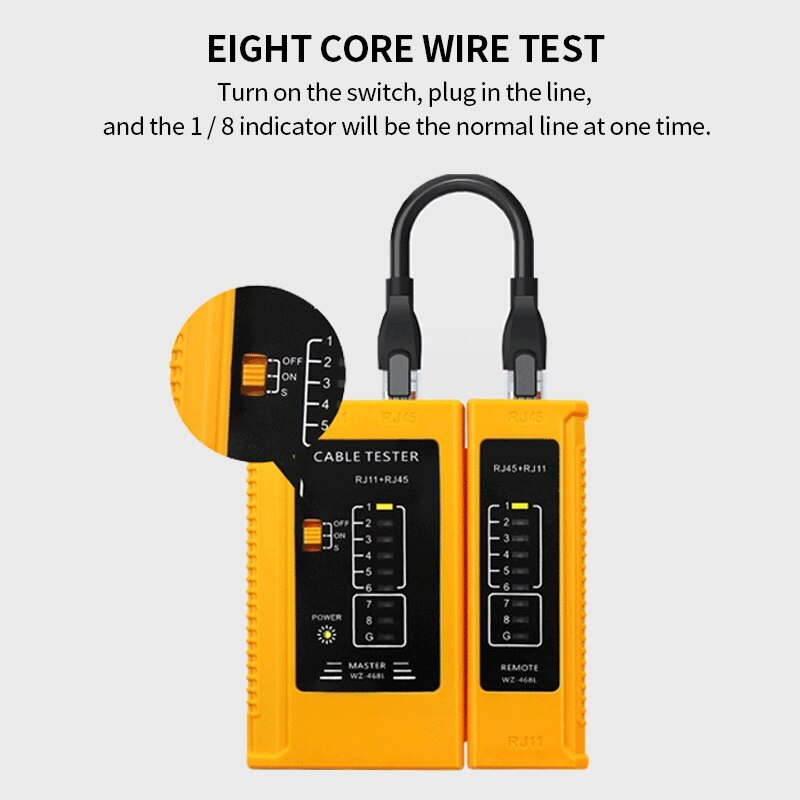 Probador de línea de red Tester de Cable de red, comprobador multifunción, comprobador de línea de Cable de teléfono-1 Juego de RJ45 / RJ11