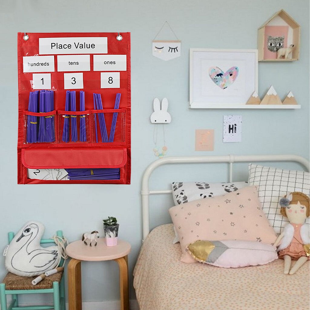 Place Value Pocket Chart Practice Place Value Toy Educational Tool Counting Caddie for Classroom Childrens Math Lessons Home