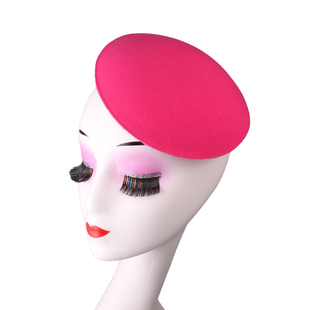 Accesorios para el cabello de 17CM para mujer, Base de fascinador para boda, , cena, Material artesanal: XXS / Rojo rosado