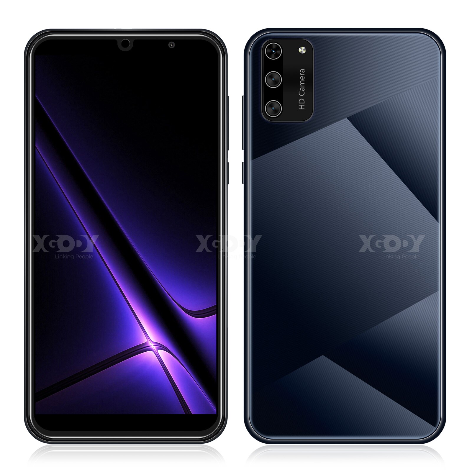 XGODY S20 mini 3G smartphone 1GB RAM 4GB ROM Mobile Phones Android 9.0 Dual SIM 5.5'' CellPhone 5MP Camera WiFi cellular phone: Add 16GB SD Card / Gradient Black