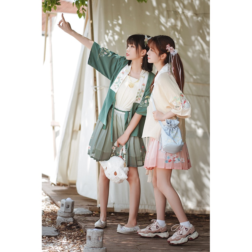 Ropa Oriental asiática de verano para mujeres Hanfu tradicional chino Hanfu, conjunto de Ropa de baile de conejo de estilo japonés