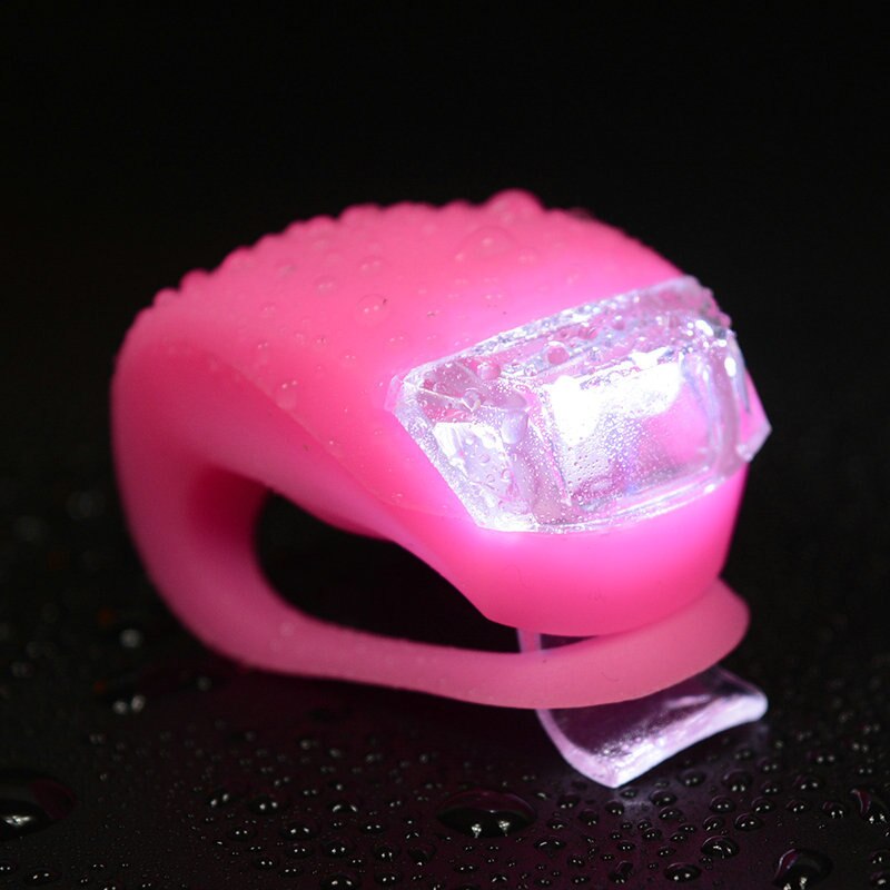 Silikon Frosch Licht 3 Modus Fahrrad Licht LED-Blitz Vorne Hinten Fahrrad Lampe draussen Sicherheit Warnung Licht Radfahren Wandern Zubehör: Rosa-Weiß hell
