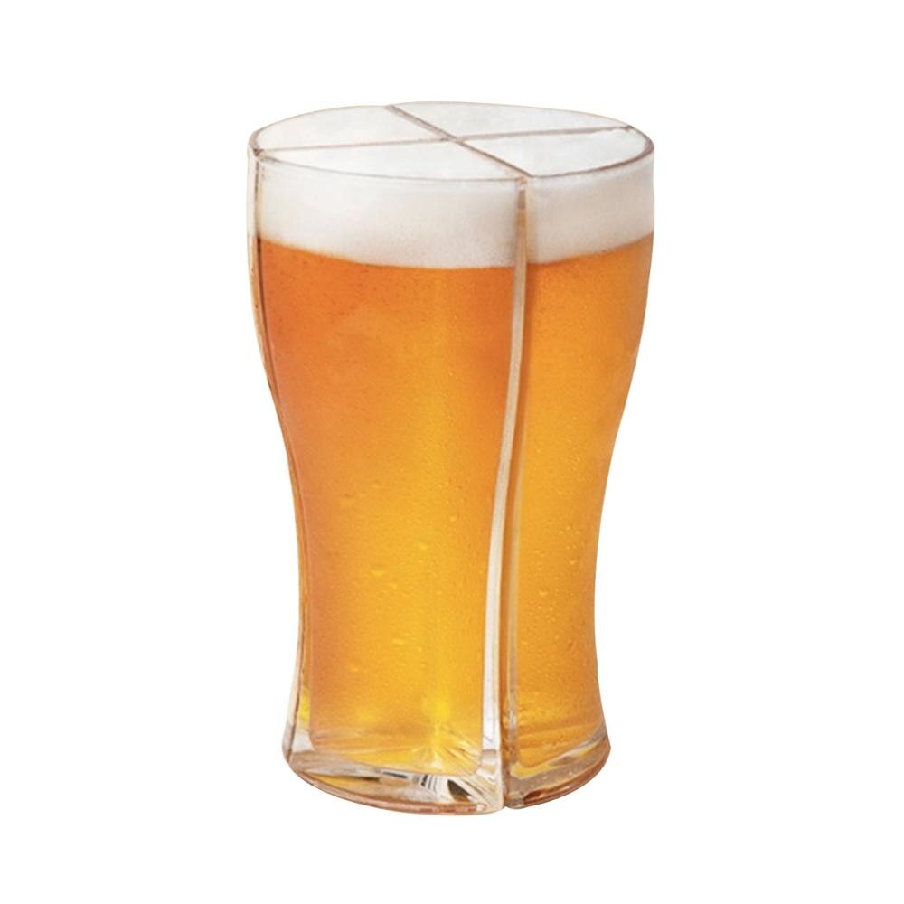 super skonnert ølglass krus kopp separerbar 4 del stor kapasitet tykt ølkrus glass kopp gjennomsiktig til klubb bar fest hjem