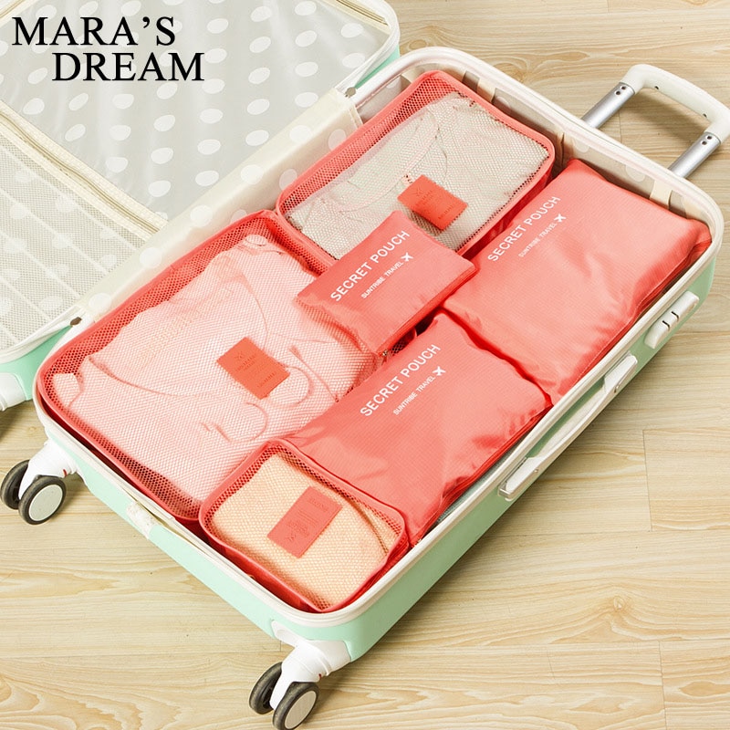 Mara's Dream 6 pièces Polyester voyage emballage Cubes Portable étanche respirant hommes et femmes bagages sacs de voyage