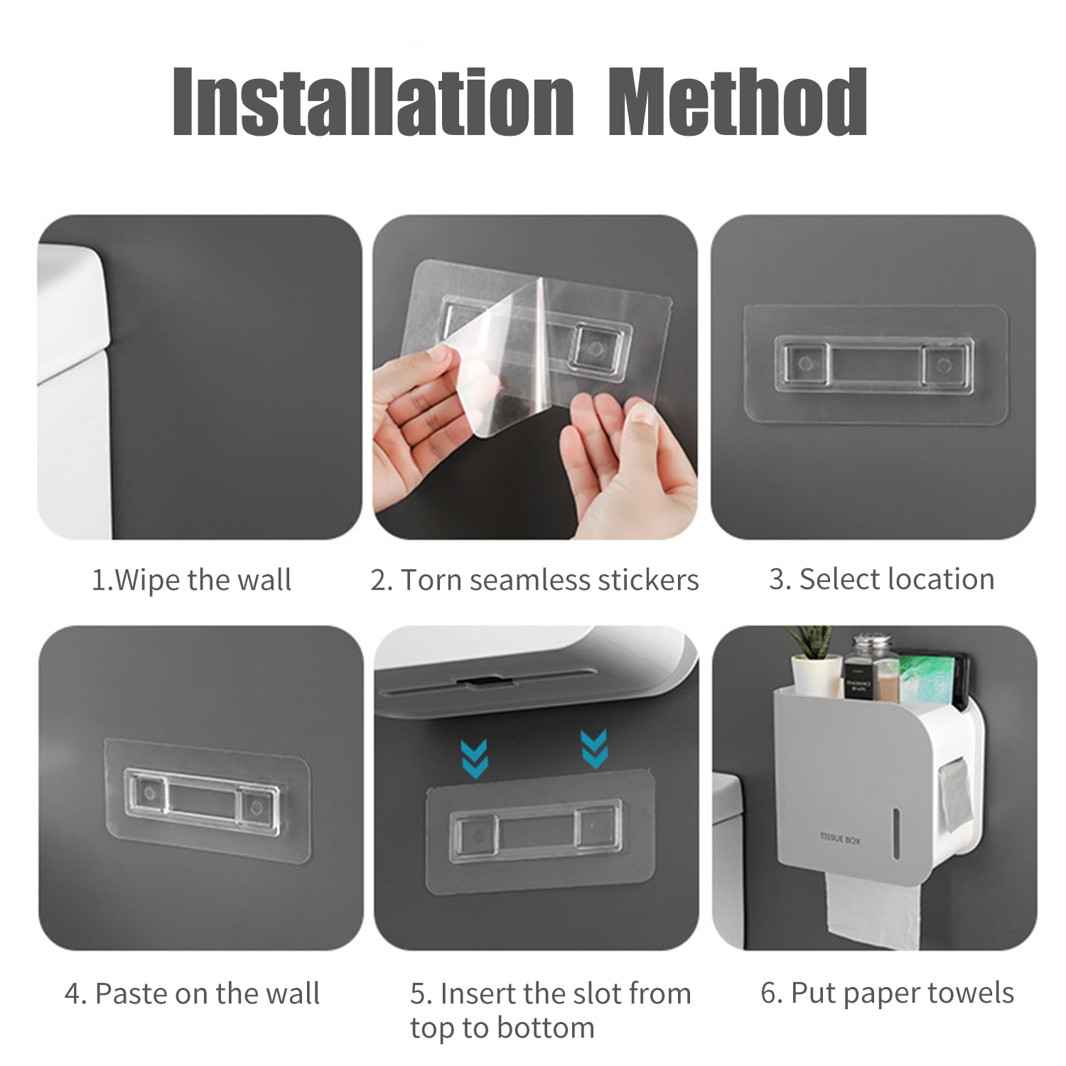 Wall Mounted Paper Towel Holder Dispenser Bathroom Toilet Tissue Dispenser Garbage Dispenser Home Paper Extraction Dispenser