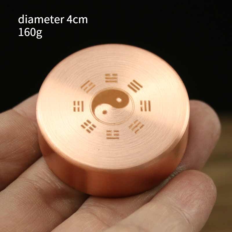 Draagbare Chinese Gossip Messing Papier Gewicht Ronde Presse-papier Metalen Chinese Brush Pen Schilderen Papier Gewicht Metalen Decoratie: H with pattern