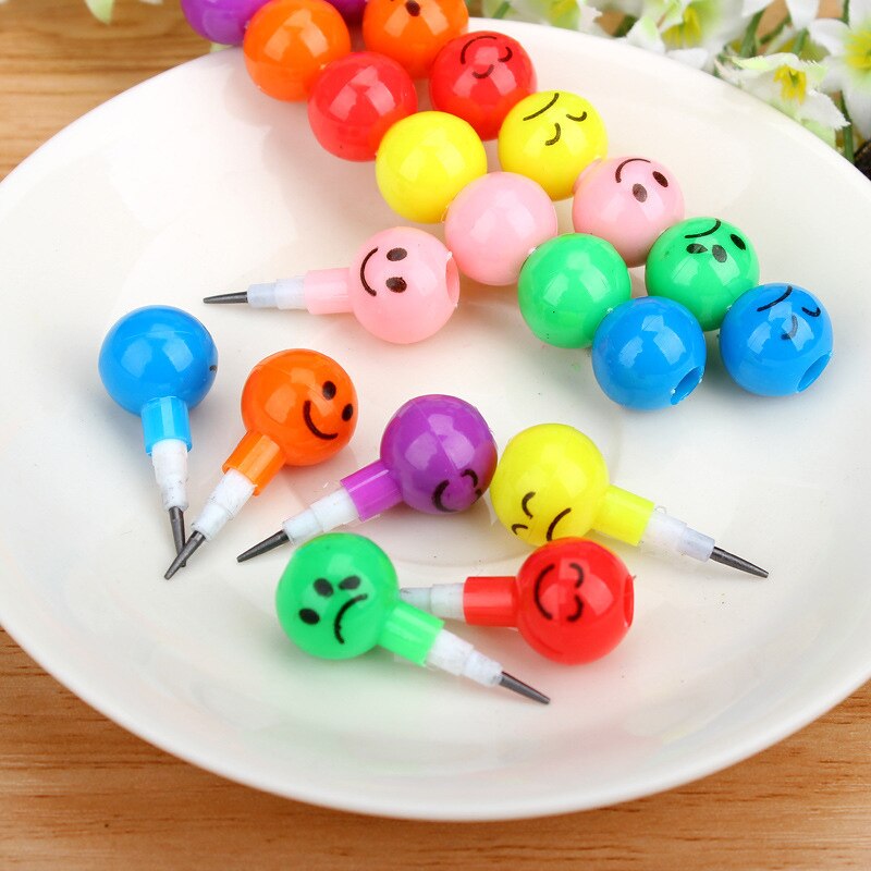 2 PCS/lot Sweet Smile Pencil 7 Colors Sugar-Coated Haws Cartoon Pen for Kids Student School Office Use Stationery
