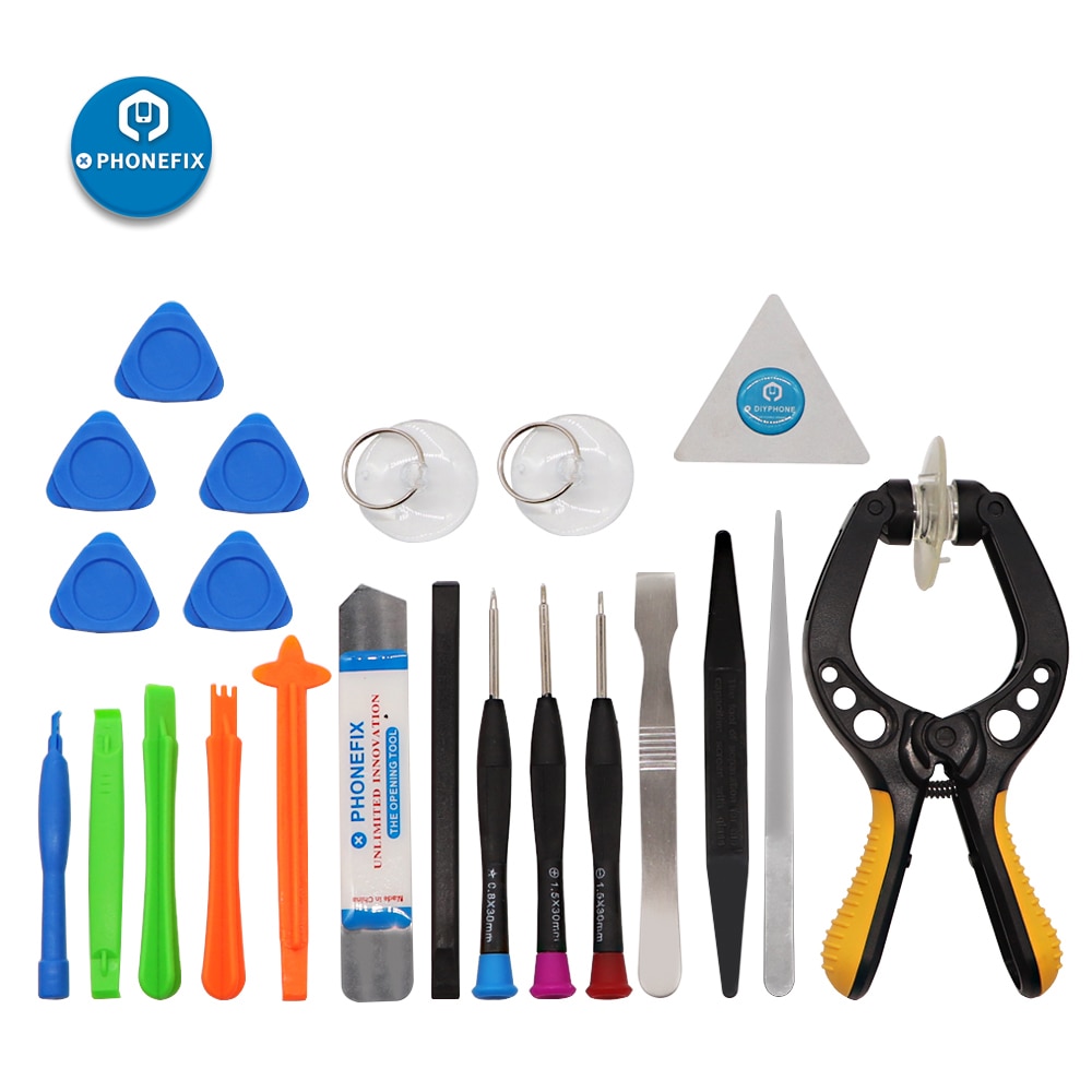 PHONEFIX 22 in 1 Cell Phone Repair Tool Kit Suction Cup Pry Opening Screwdriver Disassembly Tool Set for Mobile Repair Opener
