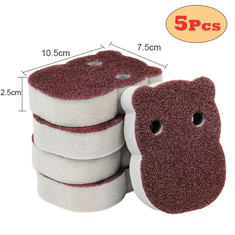 Magic Spons Carborundum Keuken Spons Gum Voor Huishoudelijke Pan Pot Schotel Sponzen Keukengerei Household Cleaning Tools: 5pcs Bear Brush