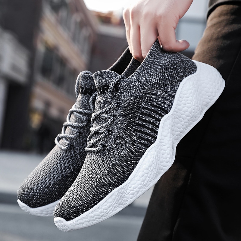 Damyuan løpesko plugg størrelse 46 komfortable pustende sneaker til menn vulkanisere sko uten skinn sportssko til menn