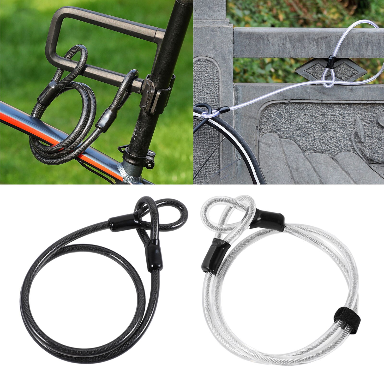 Bike Steel Cable 12mm Security Vinyl Coated Steel Cable with Loop End