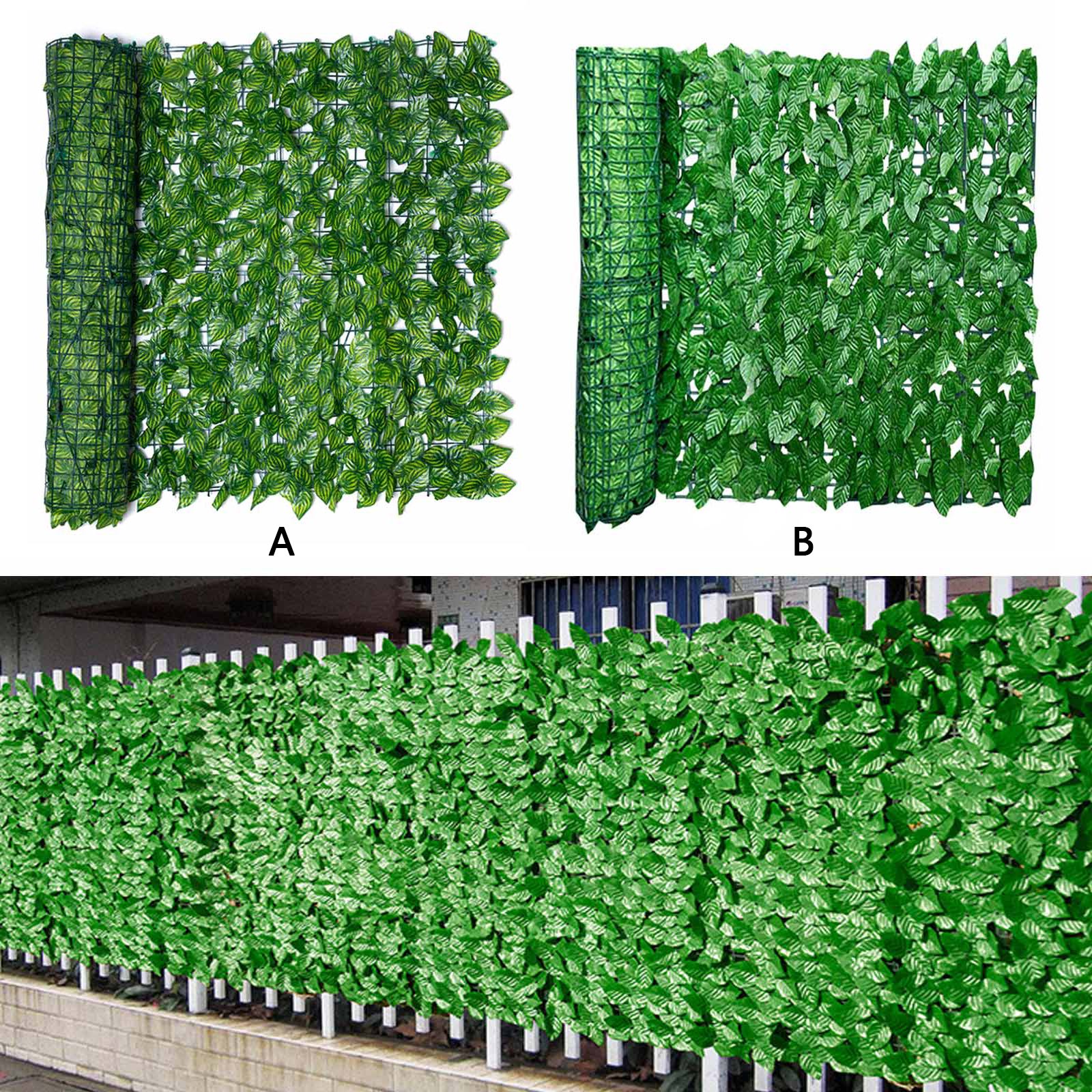 Privacy Fence Screen, Artificial Leaf Hedges Fence Wall Panel Screen Decoration for Home Garden Backyard Decor 20x118in