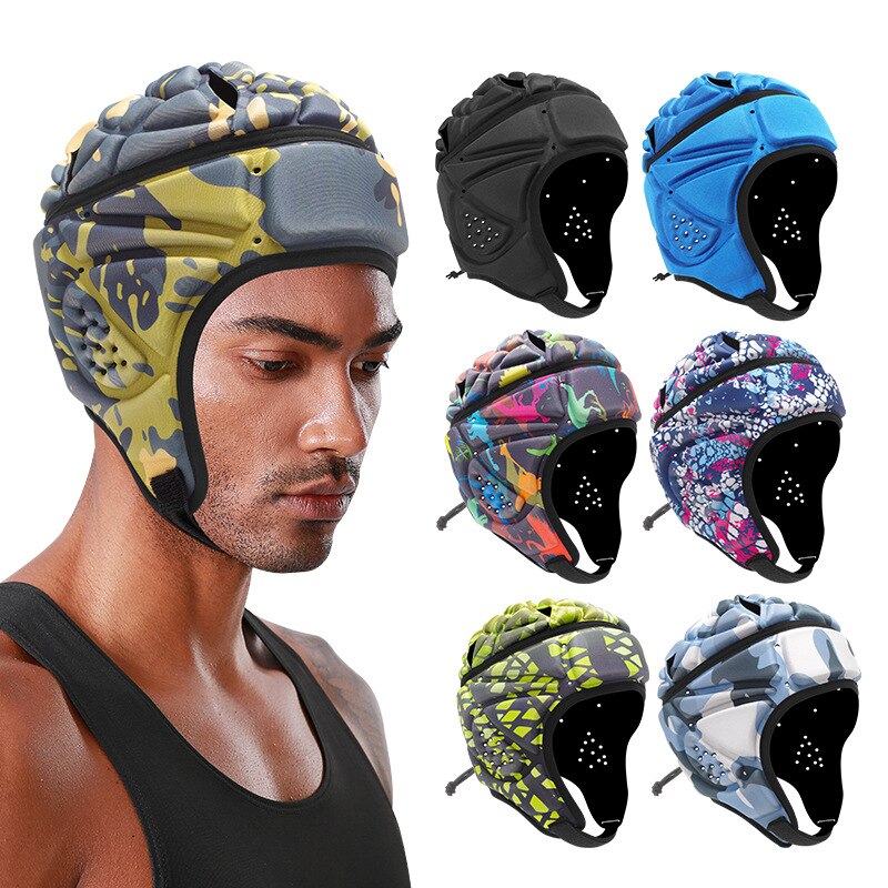 Sport Rugby Hoofdbeschermer Zachte Helm Vlag Amerikaanse Voetbal Helmen Gewatteerde Voetbal Hoofd Hoed Beschermende Hoofddeksels Crum Cap Mannen Volwassen