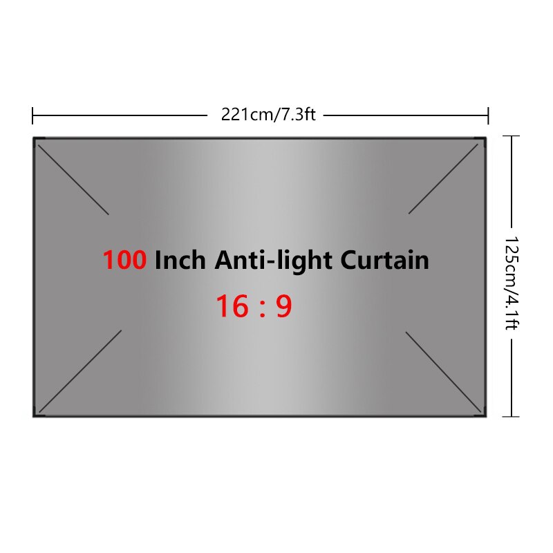 Projector Screen 84 100 130 Inch Screen Projection Anti-Light Curtain Portable Reflective Cloth Digital Curtain Pojector Curtain