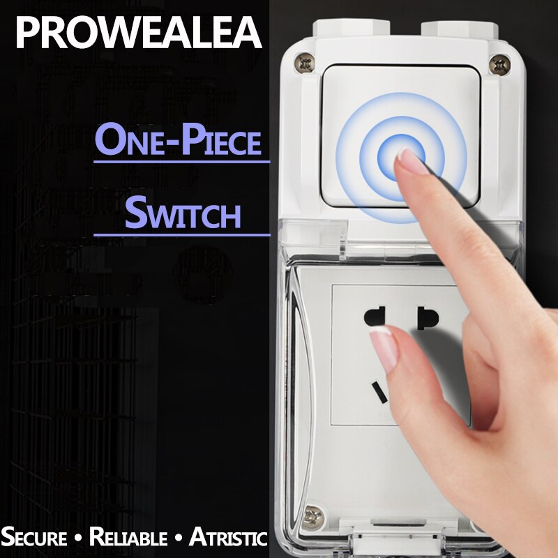 Weatherproof Socket IP66 Waterproof Switch Socket weatherproof switch Outdoor Wall Power Socket Electrical Outlet Grounded