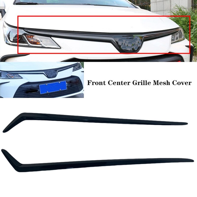 Car ABS Front Center Grille Mesh Cover Bumper Trim Sill for Toyota Corolla: Black