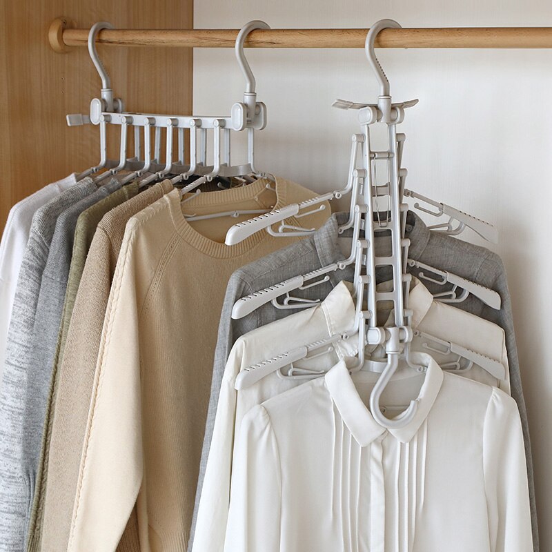 1 Pc Multipurpose Clothes Hanger Multi-layer Folding Hangers Clothing Save Space Storage Rack Wardrobe Organization