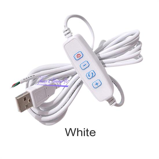 DC5V ściemniacz doprowadziło zasilania portu USB linii ściemniania dopasowywania kolorów kabel przedłużający z na wyłączony przełącznik dla żarówek doprowadziło,: biały USB / 5szt