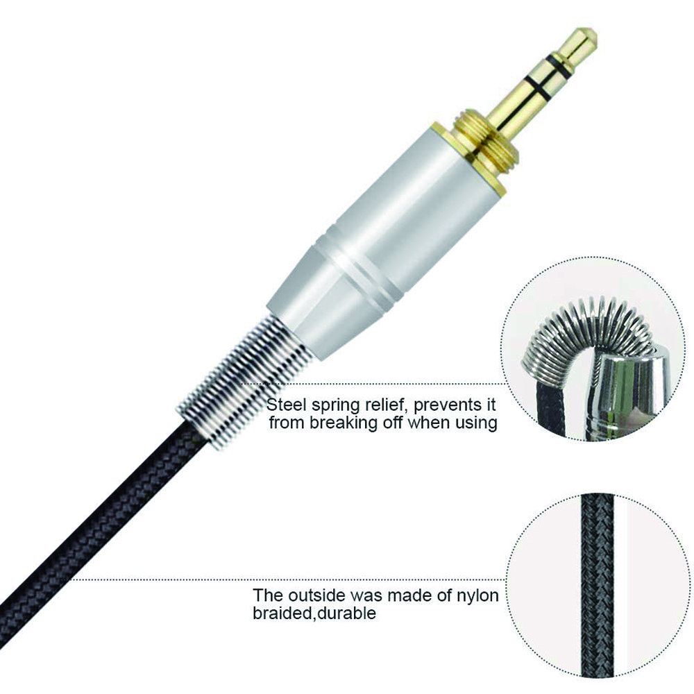 Cable de extensión trenzado de nailon de repuesto OFC de 6,35mm para auriculares Takstar Pro82 Pro 82