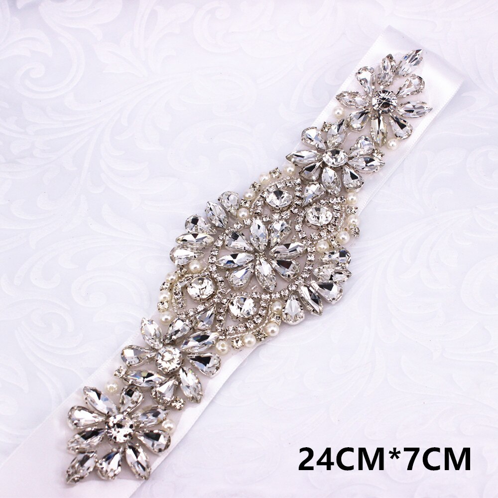 Ceinture de mariée en cristal de diamant argenté AB, pour robes de demoiselles d&#39;honneur, ceinture de mariage avec strass: Bridal belt 1