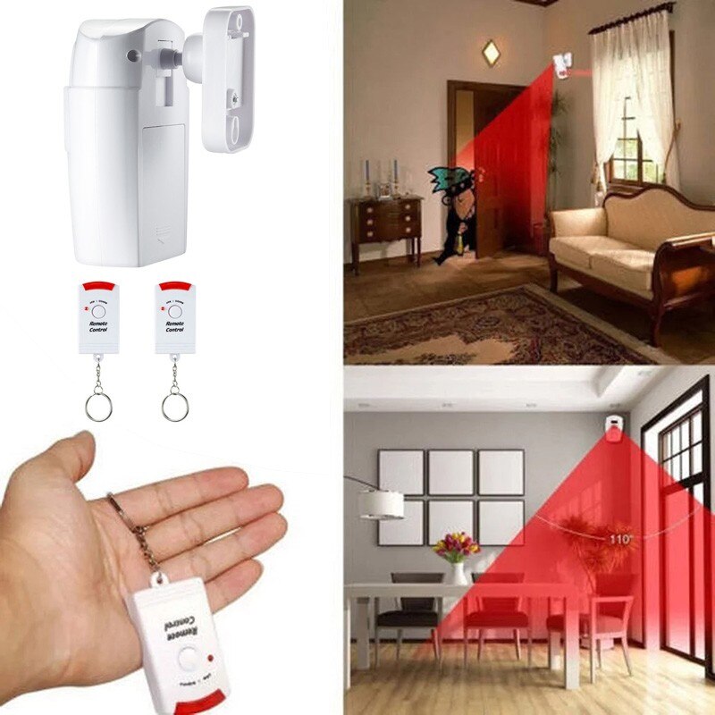 Home Security Alert Infrared Sensor Anti-theft Motion Detector Alarm Monitor Wireless Alarm system+2 remote control