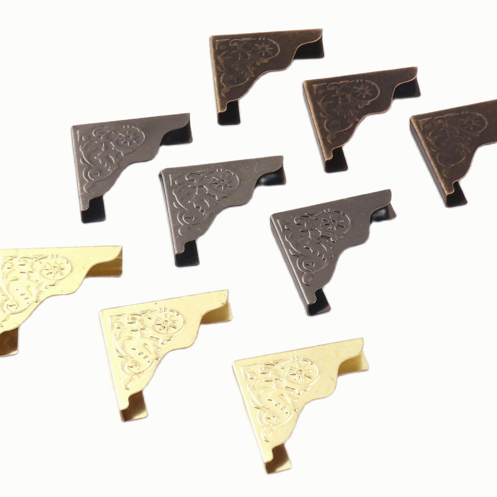 25mm Corner Protection Vintage Pattern Style Box Corner Corners Jewelry Decorative Wood Corner Book Corner clip 12pcs