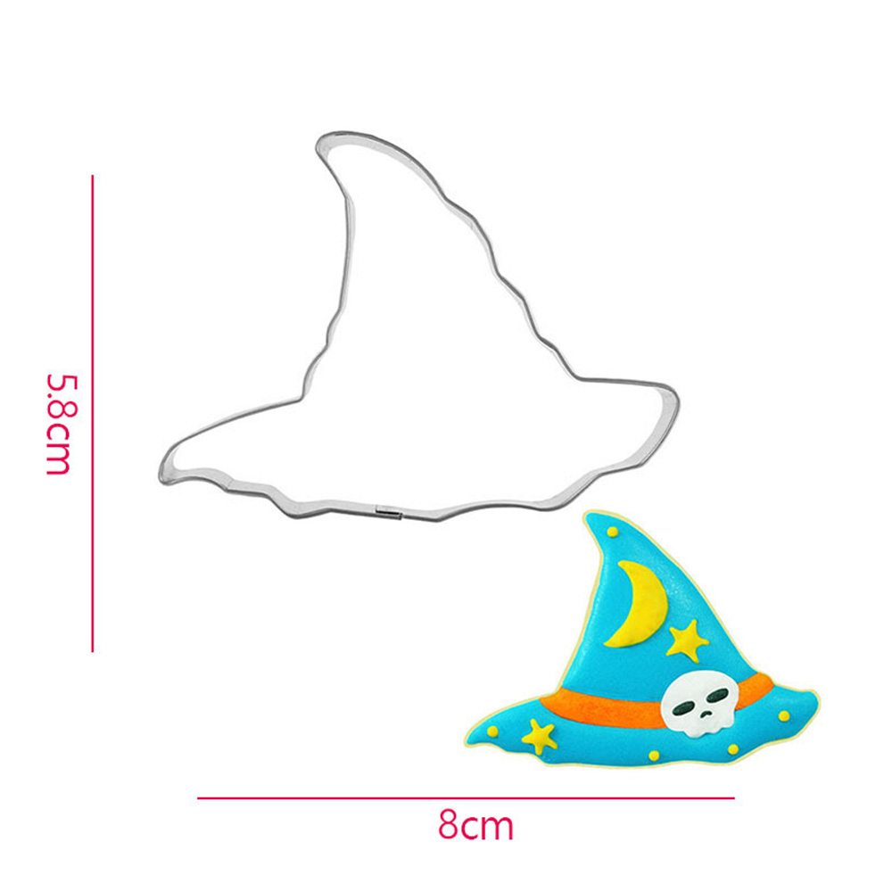 3D Cartoon Vorm Cookie Biscuit Diy Mold Rvs Cake Fondant Mold Keuken Bakvorm Cutter Tool Voor Halloween Decor: hat