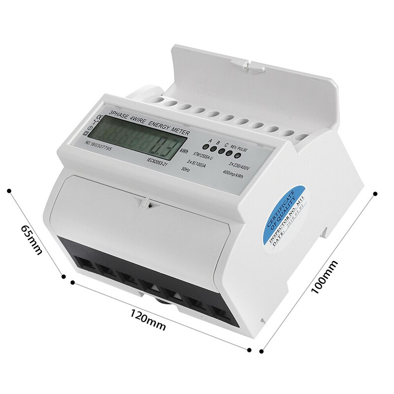 3 Phase Electric LCD Digital Energy Meter For DIN Rail Power Meter 4 Wire Power Consumption Wattmeter With Operating Instruction