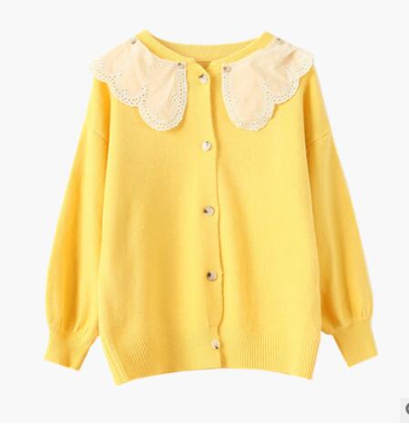 Suéter dulce de otoño cárdigan color caramelo 8 colores: yellow
