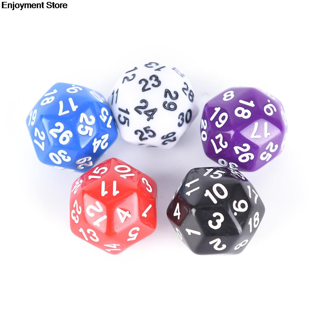1PC 5 couleurs 25mm 30 dés dés dés en plastique de dés