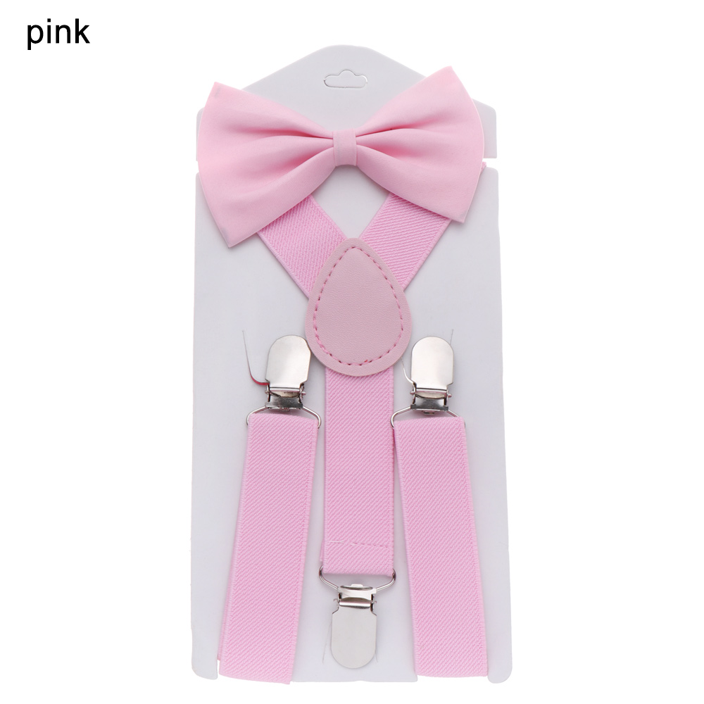 Kids Elastic Suspenders Bow Tie set Matching Tuxedo Suit Unisex Boy Girl Bowtie Wedding Costume Adjustable Y-Back Brace Belt: Dark Khaki