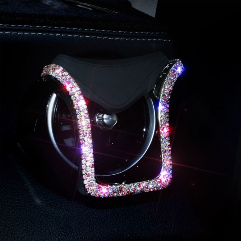 Universele Auto Air Vent Mount Clip U-Vorm Telefoon Houder Bracket Met Shiny Crystal Rhinestone Telescopische Gesp Interieur Decor