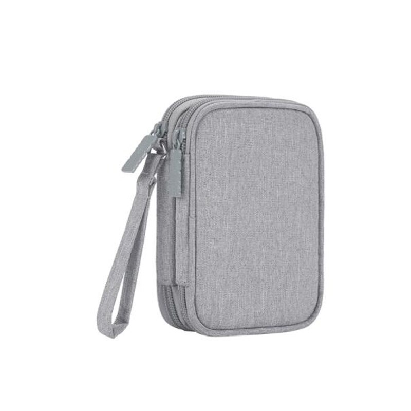 BUBM 2.5 ''Externe Harde Schijf Case Cover 2.5 Inch Harde Schijf HDD Bescherming Kabel tas Doos Elektronica Travel Organizer: Double layer-Gray