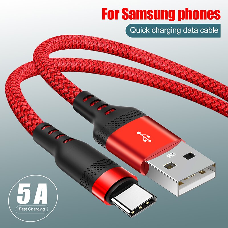 5A Usb Opladen Type C Kabel Voor Samsung Galaxy S21 Ultra S21 + S21 S20 Ultra S20 Fe S10 + s10e S8 Galaxy A9s A8s A70 A60 A50