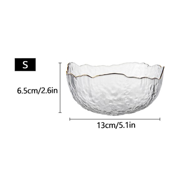 Glass Salad Bowl Tableware Fruit Vegetables Bowl Irregular Shape Phnom Penh Glass Bowl Kitchen Dinnerware: 1