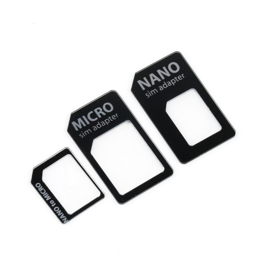 10 Stks/partij Sim Microsim Adapter Adapter 3 In 1 Voor Nano Sim Naar Micro Standaard Voor Apple Voor Iphone 5 5G 5th